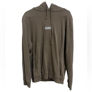 All Saints Men's  Brown Logo Hoodie